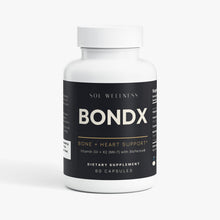 A white plastic bottle of Sol Wellness Bondx dietary supplement with a black label, shown on a clean white background.