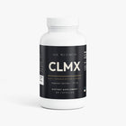 A white plastic bottle of Sol Wellness CLMX dietary supplement with a black label, shown on a clean white background.