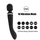 Prime dual-motor wand vibrator showing controls and flexible head