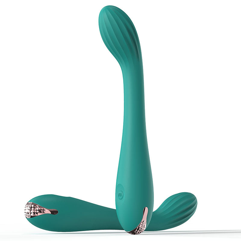 Axis G-spot silicone vibrator with clitoral stimulator, waterproof, body-safe
