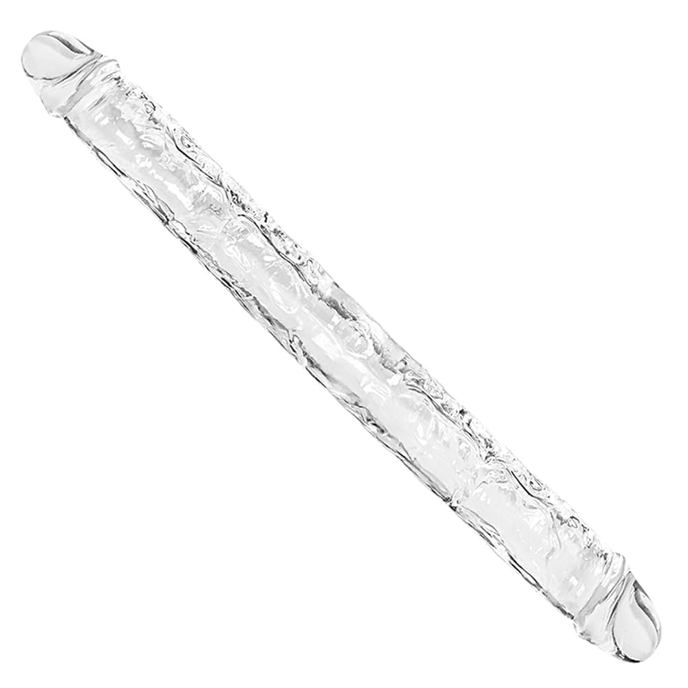 Twin double-ended dildo, flexible body-safe silicone for partnered play