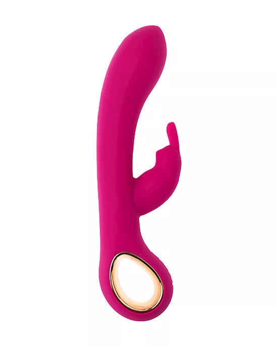 Ember warming rabbit vibrator with 10 speeds, body-safe silicone