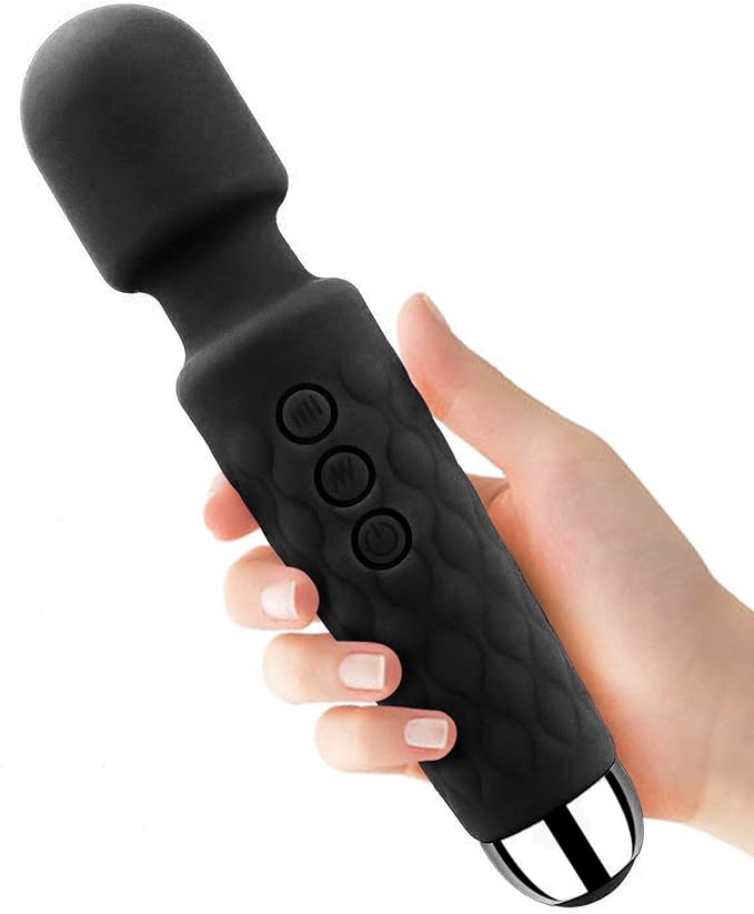Aura wand vibrator with flexible neck, body-safe silicone, full-body massager