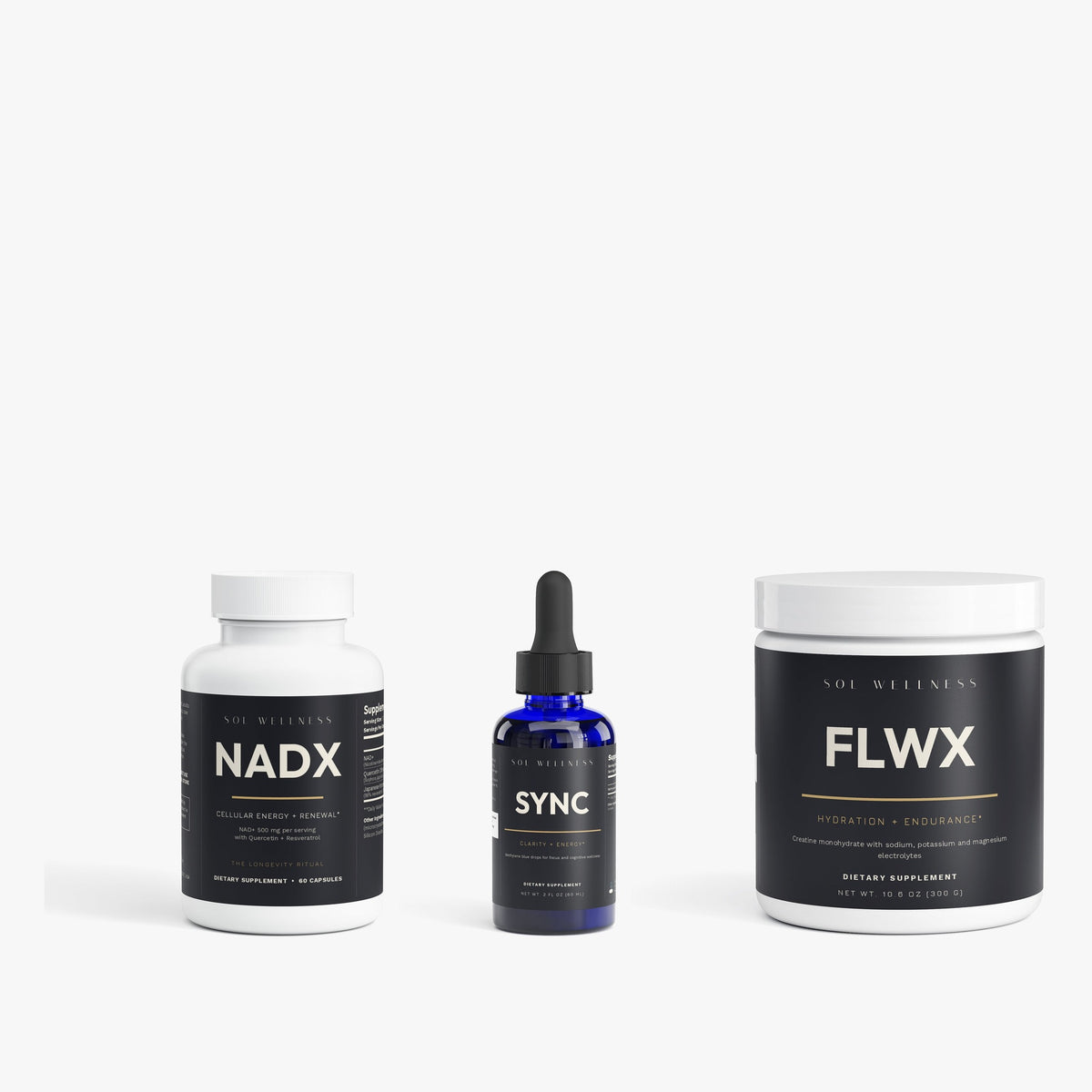 NADX, SYNC and FLWX supplements, the Energy and Clarity Stack